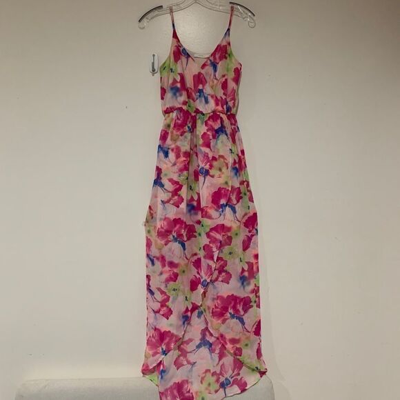 Lush NEW Pink Floral High Low Maxi Dress no tag - Picture 1 of 3
